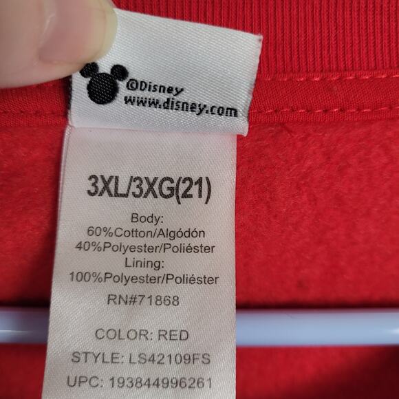 Disney Mickey Mouse red light up Santa sweatshirt Size 3XL Holiday Party Fangear - Picture 5 of 7